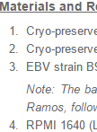 冷藏单核细胞的体外艾普斯登巴尔病毒（EBV）感染试验