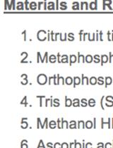 Citrus Fruit Ascorbic Acid Extraction and Quantification by HPLC 