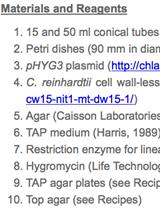 莱茵衣藻的插入突变