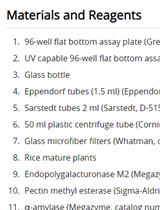 Cell Wall Compositional Analysis of Rice Culms
