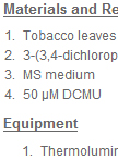 Thermoluminescence (TL) Measurements in Tobacco Leaves