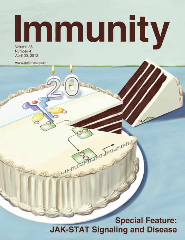 Cover of Immunity, featuring study using the protocol.
