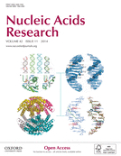 Cover of Nucleic Acids Research, featuring study using the protocol.