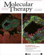 Cover of Molecular Therapy, featuring study using the protocol.
