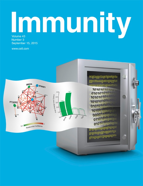 Cover of Immunity, featuring study using the protocol.