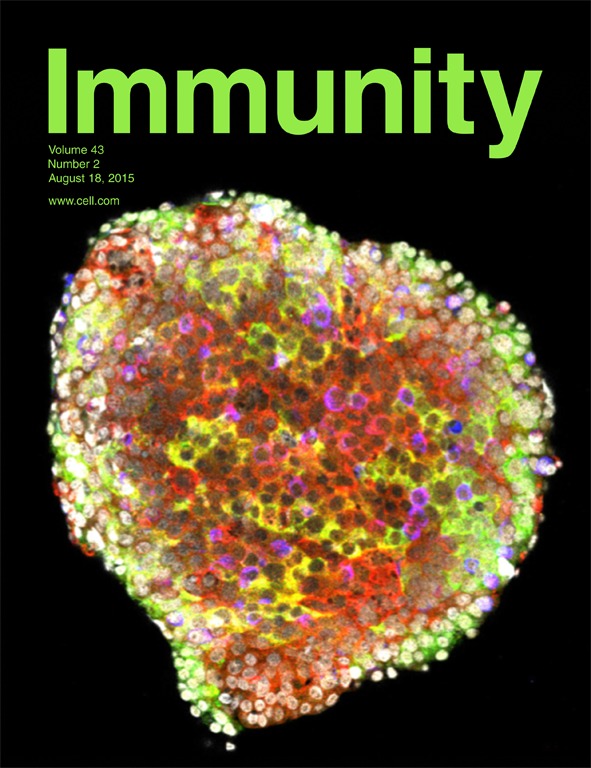 Cover of Immunity, featuring study using the protocol.