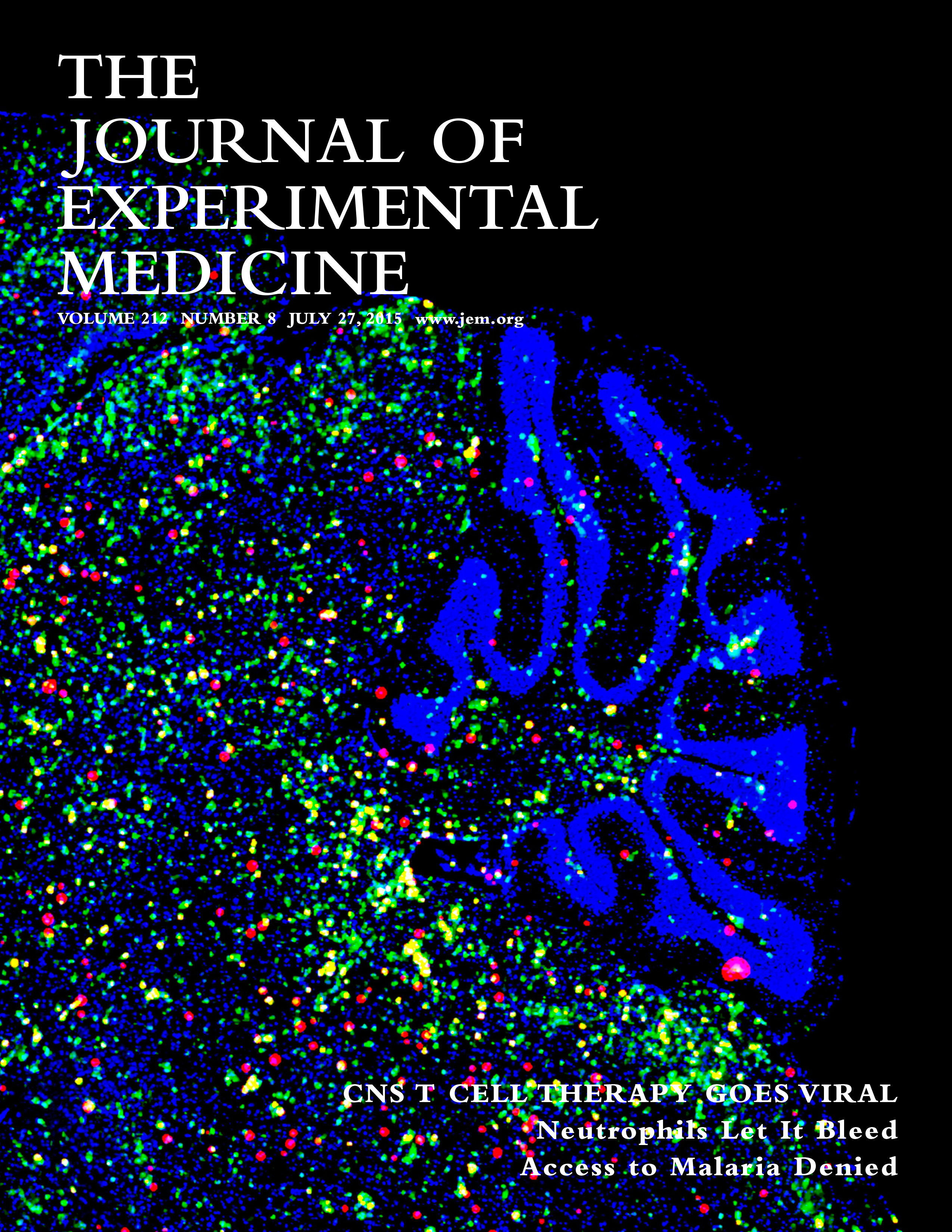 Cover of The Journal of Experimental Medicine, featuring study using the protocol.