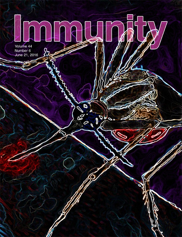 Cover of Immunity, featuring study using the protocol.