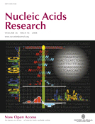 Cover of Nucleic Acids Research, featuring study using the protocol.