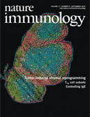 Cover of Nature Immunology, featuring study using the protocol.