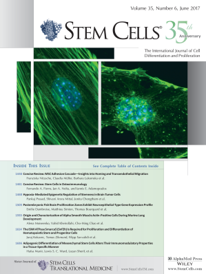 Cover of Stem Cells, featuring study using the protocol.