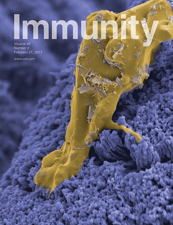 Cover of Immunity, featuring study using the protocol.