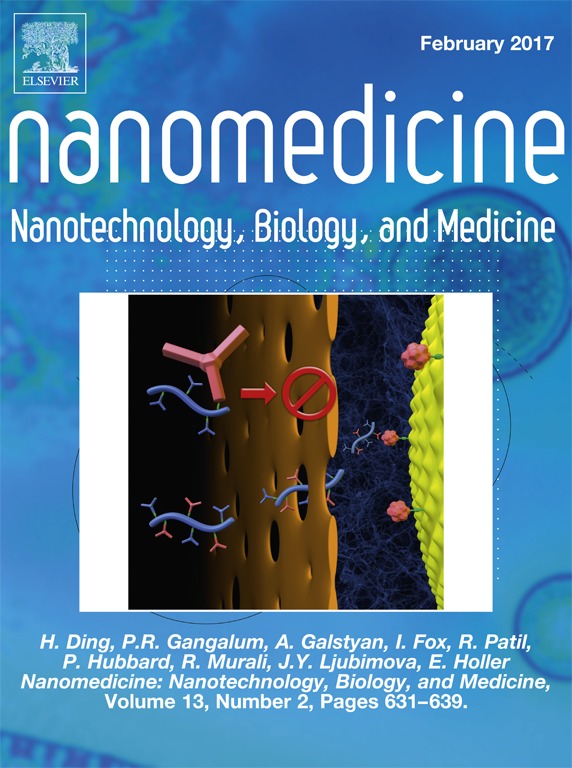Cover of Nanomedicine: Nanotechnology, Biology, and Medicine, featuring study using the protocol.