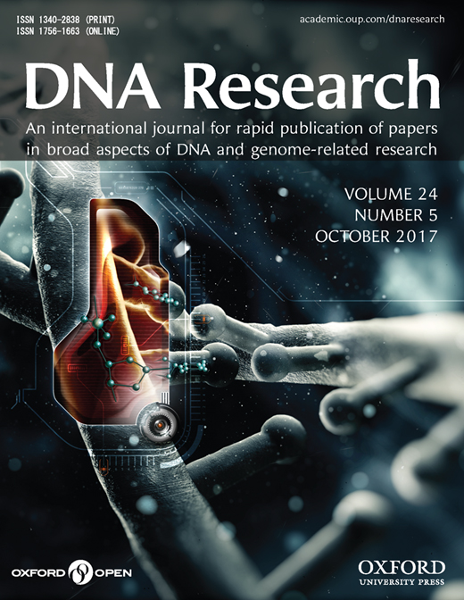 Cover of DNA Research, featuring study using the protocol.