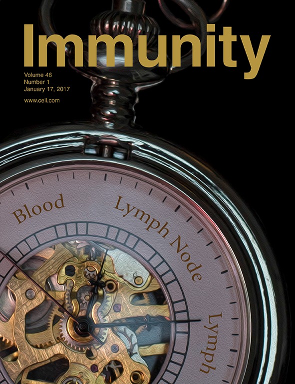 Cover of Immunity, featuring study using the protocol.