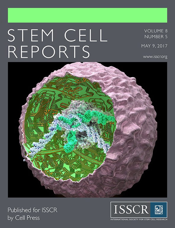 Cover of Stem Cell Reports, featuring study using the protocol.
