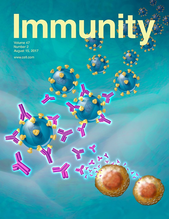 Cover of Immunity, featuring study using the protocol.