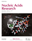 Cover of Nucleic Acids Research, featuring study using the protocol.