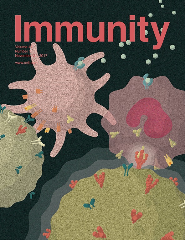 Cover of Immunity, featuring study using the protocol.