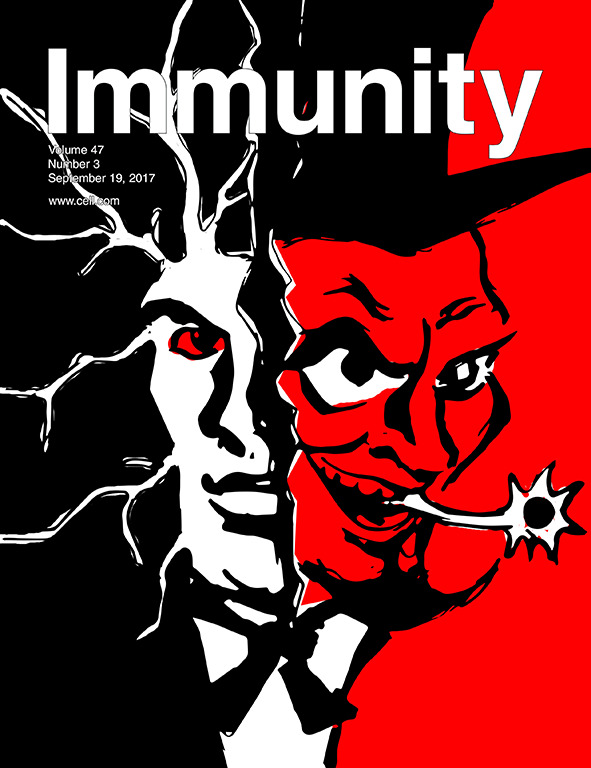 Cover of Immunity, featuring study using the protocol.