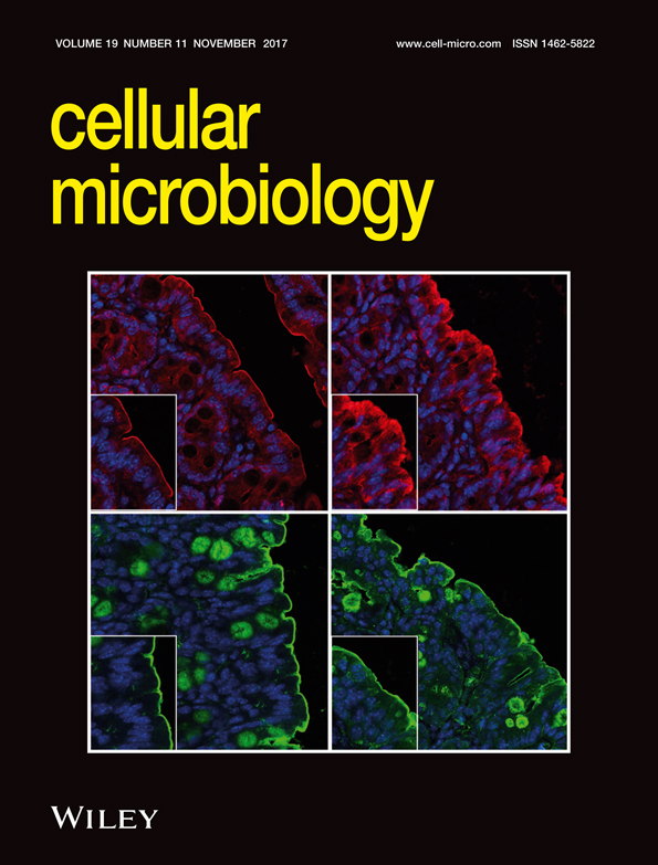 Cover of Cellular Microbiology, featuring study using the protocol.