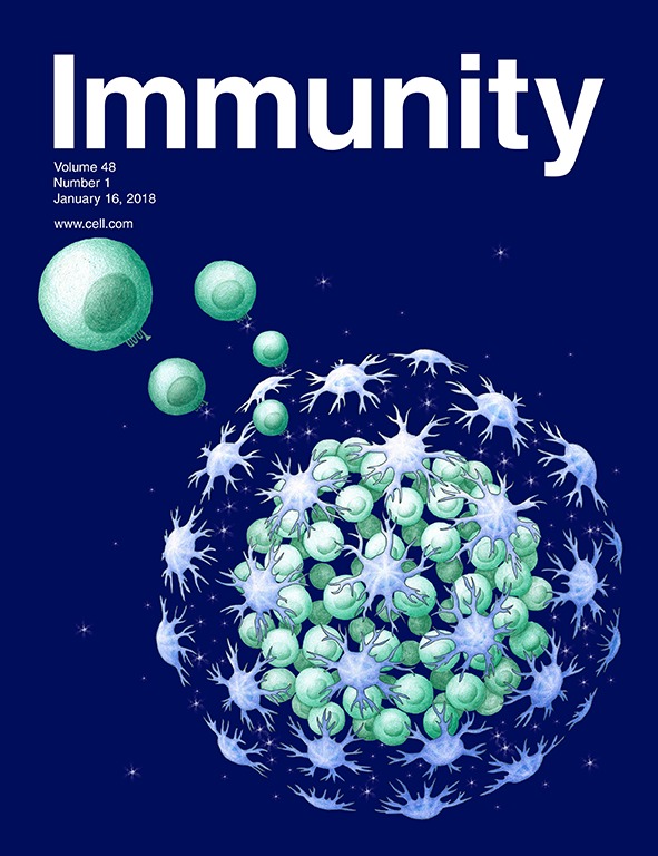 Cover of Immunity, featuring study using the protocol.