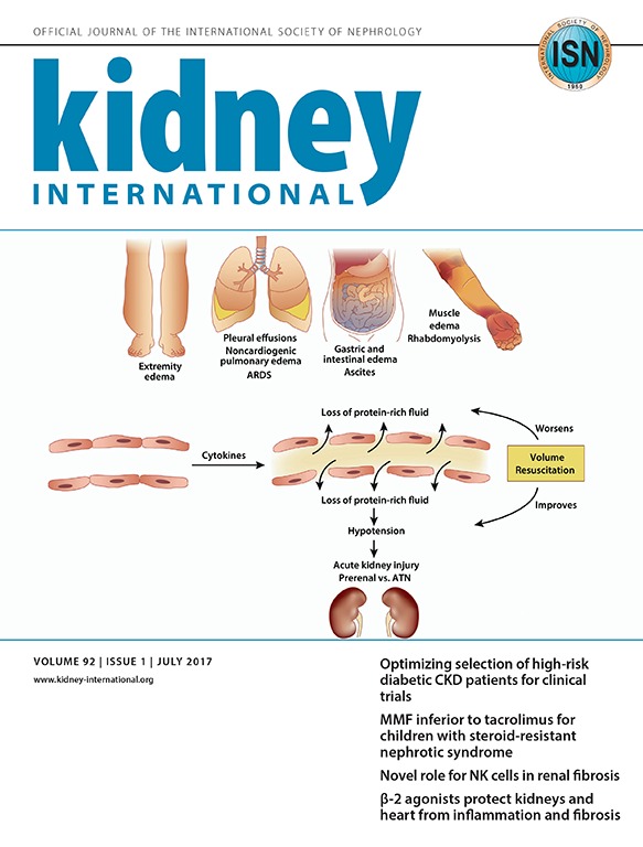 Cover of Kidney International  Journals, featuring study using the protocol.