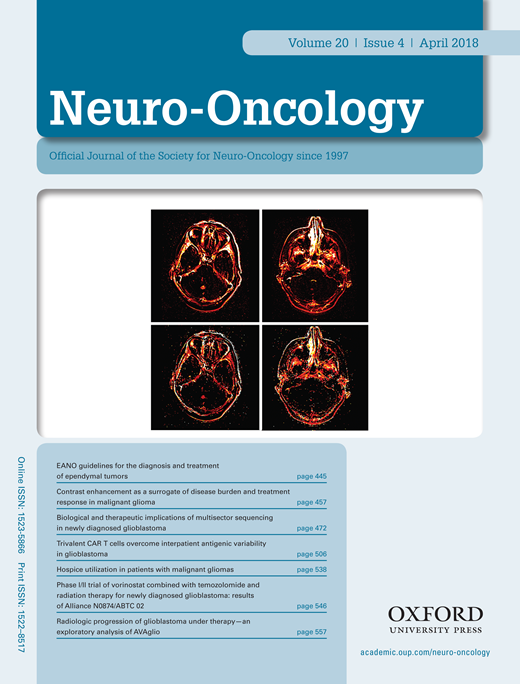 Cover of Neuro-Oncology, featuring study using the protocol.
