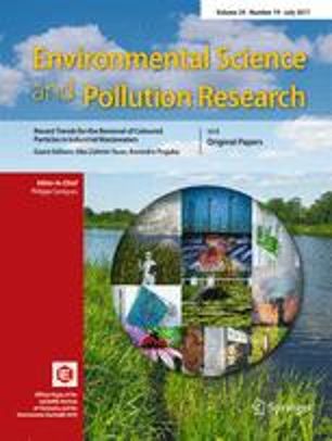 Cover of Environmental Science and Pollution Research, featuring study using the protocol.