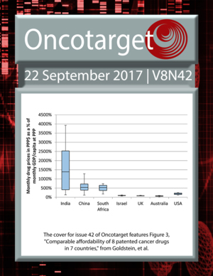 Cover of Oncotarget, featuring study using the protocol.