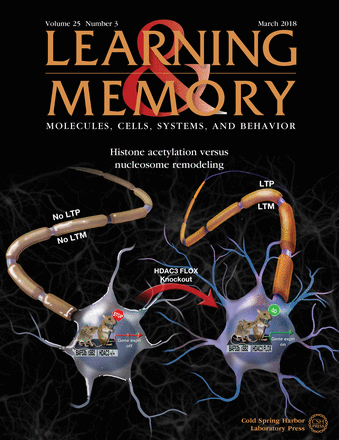 Cover of Learning & Memory, featuring study using the protocol.