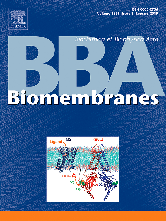 Cover of Biochimica et Biophysica Acta (BBA) - Biomembranes, featuring study using the protocol.