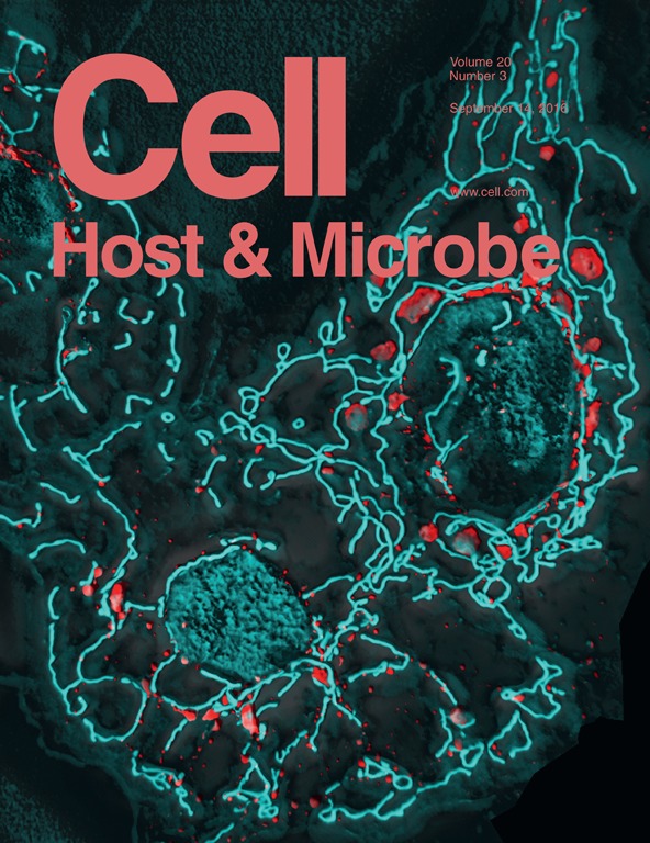 Cover of Cell Host & Microbe, featuring study using the protocol.