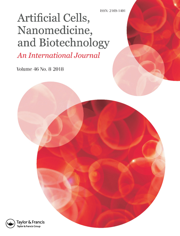 Cover of Artificial Cells, Nanomedicine, and Biotechnology, featuring study using the protocol.