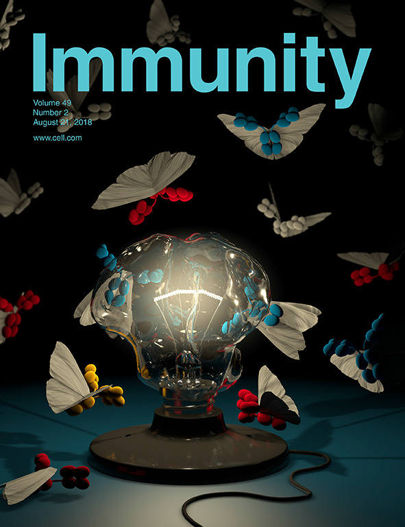 Cover of Immunity, featuring study using the protocol.