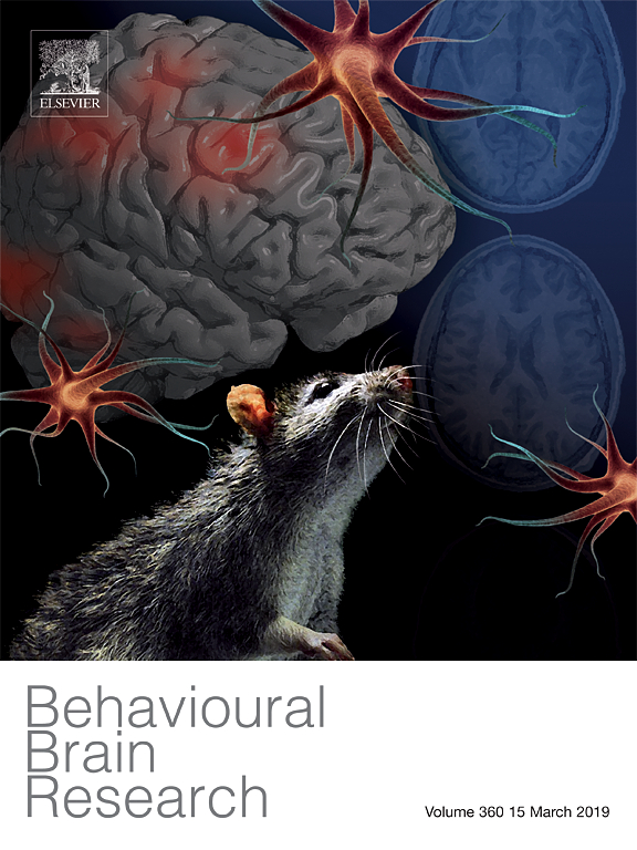 Cover of Behavioural Brain Research, featuring study using the protocol.