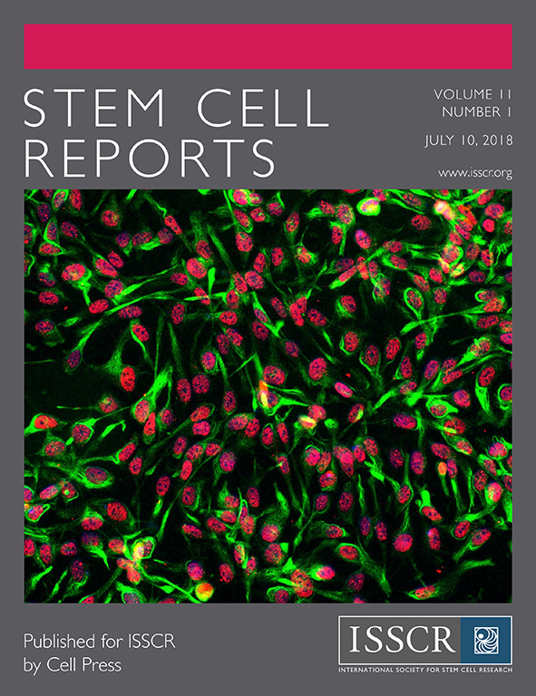 Cover of Stem Cell Reports, featuring study using the protocol.