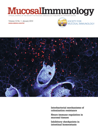 Cover of Mucosal Immunology, featuring study using the protocol.