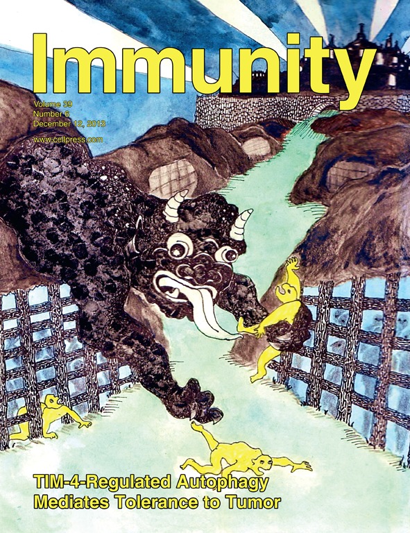 Cover of Immunity, featuring study using the protocol.