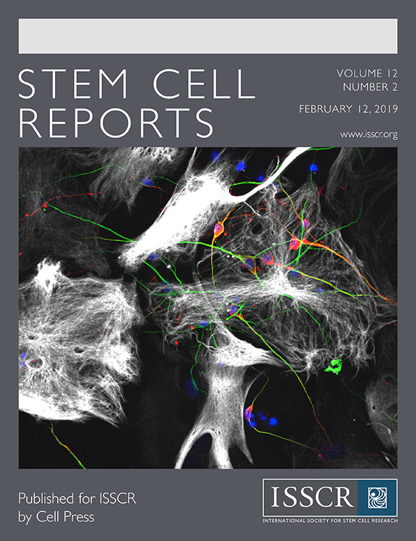 Cover of Stem Cell Reports, featuring study using the protocol.