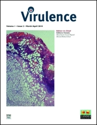 Cover of Virulence, featuring study using the protocol.