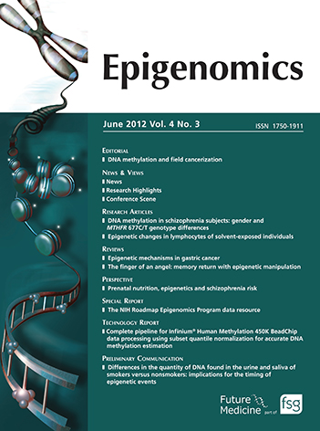 Cover of Epigenomics, featuring study using the protocol.
