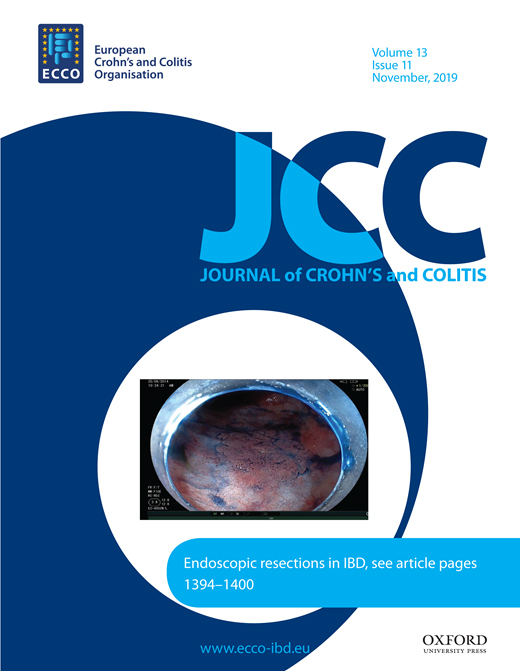Cover of Journal of Crohn's & Colitis, featuring study using the protocol.