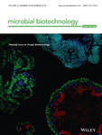 Cover of Microbial Biotechnology, featuring study using the protocol.