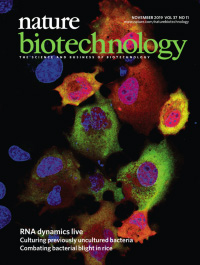 Cover of Nature Biotechnology, featuring study using the protocol.