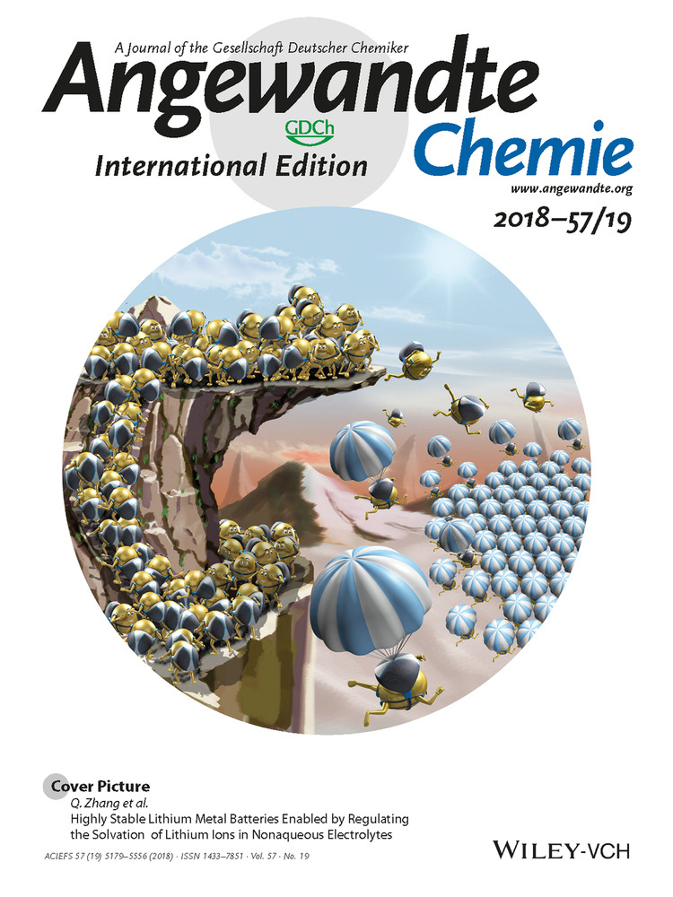 Cover of Angewandte Chemie International Edition in English, featuring study using the protocol.