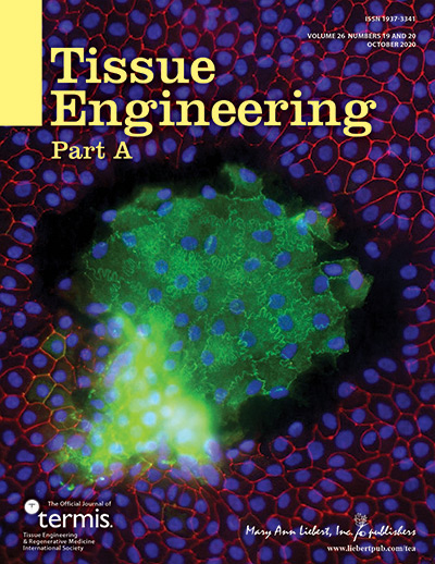 Cover of Tissue Engineering Part A, featuring study using the protocol.