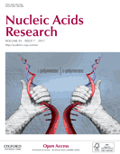 Cover of Nucleic Acids Research, featuring study using the protocol.