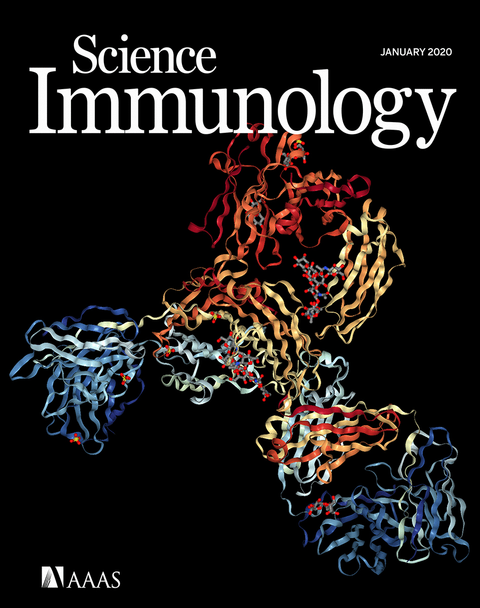 Cover of Science Immunology, featuring study using the protocol.