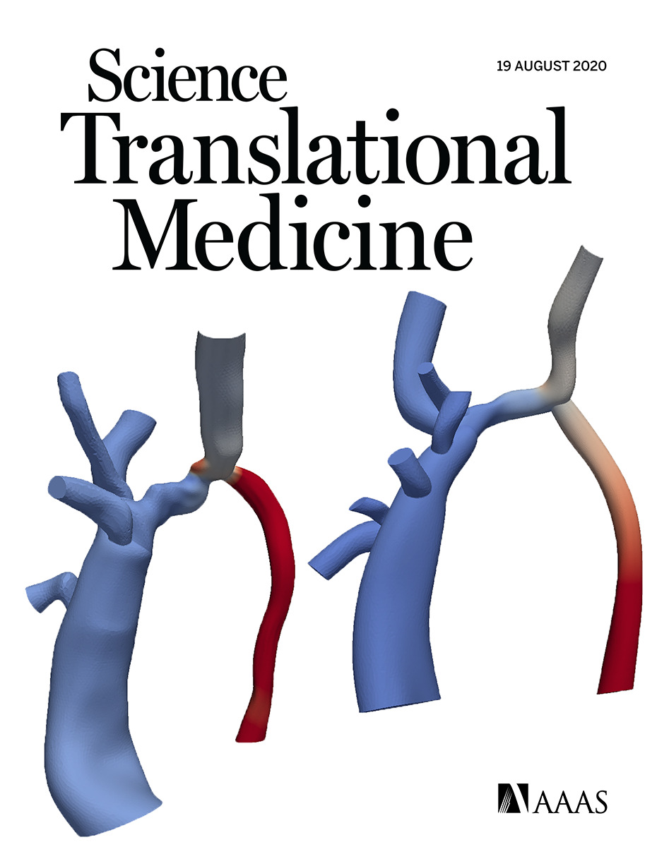 Cover of Science Translational Medicine, featuring study using the protocol.